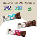 NuGo Slim Variety - Brownie Crunch 12 Bars & Raspberry Truffle 12 Bars, Low Net Carb, Keto Friendly, Gluten Free, 24 Count