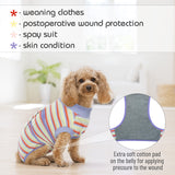 FUAMEY Recovery Suit for Dogs After Surgery,Soft Breathable Dog Bodysuit E-Collar & Cone Alternative Surgical Suit,Male Female Dog Neuter Spay Suits Anti Licking Wounds Onesie Purple Stripes M