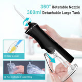 Water Flosser,Water Flosser Cordless,Uthvouxy Portable Dental Flossers with 4 Modes 5 Tips,Dental Care,Waterproof Oral Irrigator Rechargeable Powerful Teeth Oral Cleaner for Home & Travel-Black