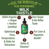 USDA Organic Milk Thistle Extract Vegan Liquid Drops. Liver Detox Herbal Supplement. Zero Sugar, Great for Digestion and A Cleanse. Pure Organic Milk Thistle Tincture Supplements for Women and Men