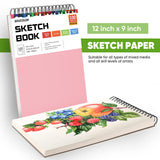 Stocking Stuffers for Kids, Soucolor 9" x 12" Sketch Book 2-Pack, Valentines Day Gifts for Kids Adults, Teens Birthday Party Art Supplies, Christmas Gifts for Teenagers, Easter Basket Stuffers