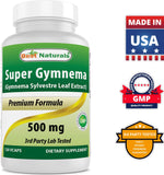 Best Naturals Gymnema Sylvestre Extract 500 mg 120 Vegetarian Capsules - Contains Minimum of 25% Gymnemic Acid (Pack of 2)