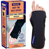BRACEOWL-Carpal Tunnel Wrist Brace, Night Wrist Sleep Support Splint-Fits Right Hand or Left Hand, Wrist Pain Relief, Wrist Support Brace for Women, Men