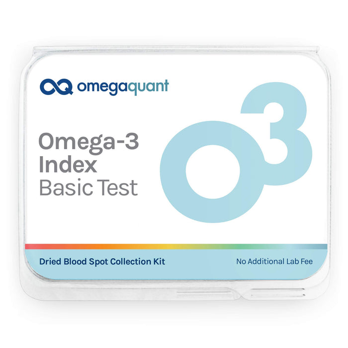 Omega Quant Omega-3 Index Basic - The Original Omega-3 Blood Test Kit with one Drop of Blood Home Kit, Includes Blood Collection Kit | 1 Omega-3 Test Kit