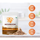 LOKO nature Tiger 7 Mushroom Extract Powder Blend | Natural Ingredients - Lions Mane, Turkey Tail, Maitake, Shiitake, Reishi, Chaga, & Cordyceps | Gluten-Free, Vegan, Dairy-Free - 3.5oz, 100g