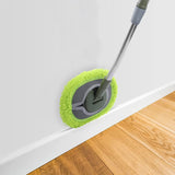 Wall Cleaner, Max 66'' Wall Mop with Long Handle, Ceiling Dust Mop with 15° Labor-Saving Elbow Extension Pole, Baseboard Duster Washer Scrubber, High Reach Window Cleaning Brush, Roof Cleaning Tool-GN