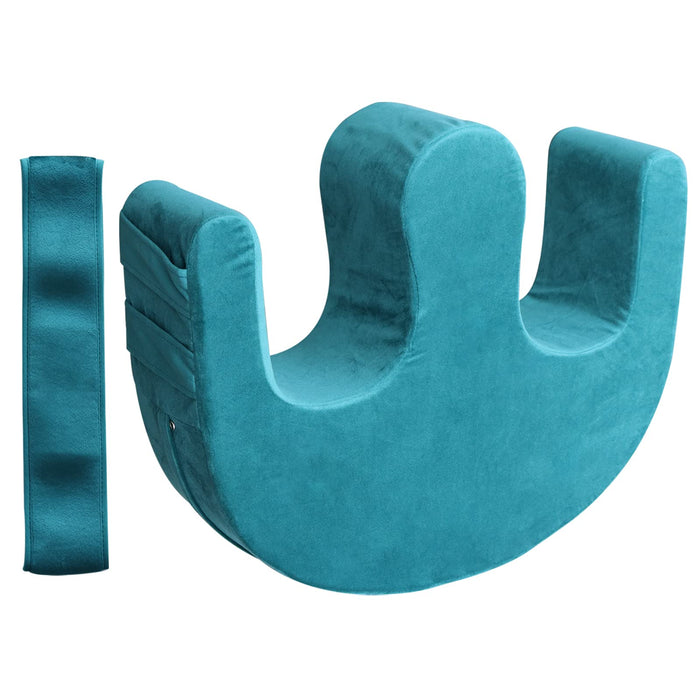 Sexysamba Bedridden Patient Turning Device with Fixing Strap Elderly Assistance Products Bed Rest Leg Pillow Patient Lift Aid Flannel Multifunctional Anti-Decubitus Nursing Products, Blue