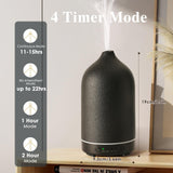 Diffuserlove Ceramic Diffuser Essential Oil Diffusers Aromatherapy Essential Oil Diffuser for Room Air Diffuser for Home Bedroom Stone Diffuser Black