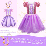 Meland Princess Dress Up - Princess Dress for Girls with Princess Toys, Christmas Birthday Gift for Toddler Girls Age 3-8