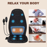 comrelax Back Massager with Heat, Massage Seat Cushion with 3D Lumbar Traction, 10 Vibrating Motors Massager Chair Pad for Full Body Pain Relief, and Home Office Use