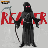 Spooktacular Creations Glowing Eyes Grim Reaper Costume for Kids, Halloween Costume for Boys, Phantom Costume-S(5-7yr)