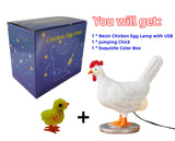 Lifelike Resin Chicken Egg Night Light with Color Box - Easter Egg Lamp for Birthdays and Christmas