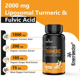 2000 mg Liposomal Turmeric Curcumin with Black Pepper & Ginger for Superior Absorption with Fulvic Acid and Humic Acid (60 Count (Pack of 1))