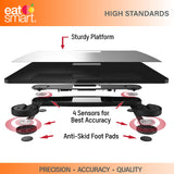 Eat Smart Precision 550 Pound Extra-High Capacity Digital Bathroom Scale for Body Weight with Extra-Wide Platform, Stainless Steel