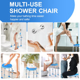 UGarden FSA/HSA Eligible Upgraded Heavy Duty Stainless Steel Small Round Shower Chair, 370LBS Adjustable Handicap Shower Stool, Tool-Free Anti Slip Shower Chair for Inside Shower w/Padded for Elderly