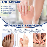 4 Pieces Toe Splint Toe Straightener for Hammer Toe Corrector for Women Toe Brace Hammertoe Splint Toe Wrap Toe Covers for Women Men Broken Toe Support for Bent Toe Claw Toe Crooked Toe (Nude)