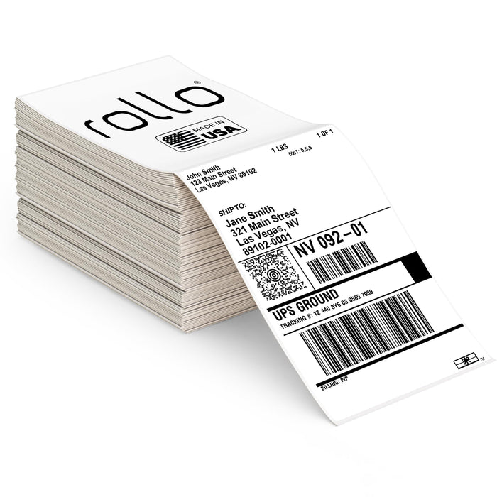Rollo 4x6 Direct Thermal Shipping Labels - 500 Fanfold Pack