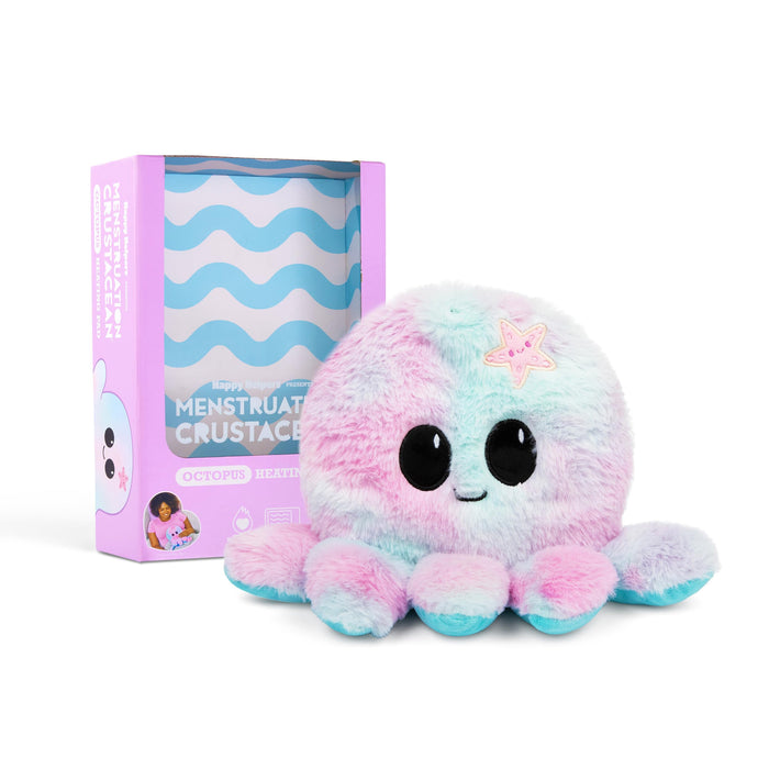Happy Helpers Octopus Plush — Menstruation Crustacean Plushies Cute Lavender Scented Heating Pad for Cramps