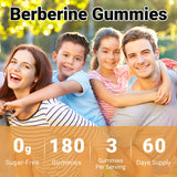 Wiszeen Berberine Gummies - 60 Servings - Berberine Supplement Gummies 1500mg with Ceylon Cinnamon, Sugar Free Berberine Gummy for Adults (180 Count)