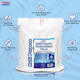 Wet Wipes Bulk Buy - 4 x 800 Count Refill Bags (3200 Commercial Disposable Wipes) Value Pack - For Upward Pull Dispenser Ideal For Public Use