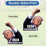 Probsin Trump 2024 Take America Back Yard Sign with Metal Stakes Double Sided 13" x 14" Trump Shooting Rally Election Signs Outdoor Decorations for Indoor Outdoor Lawn, Garden, Window, Party Supplies