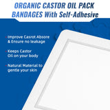20PACK Organic Castor Oil Pack Wrap,Self-Adhesive Organic Castor Oil Pack Kit,Flexible Highly Absorbent Castor Oil Wrap Packs for Better Absorb Castor Oil and Anti Oil Leak.