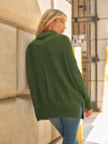 LILLUSORY Christmas Sweaters Womens Green Turtleneck Oversized Fall Fashion Sweater Dress 2024 Trendy Long Pullover Knit Tops