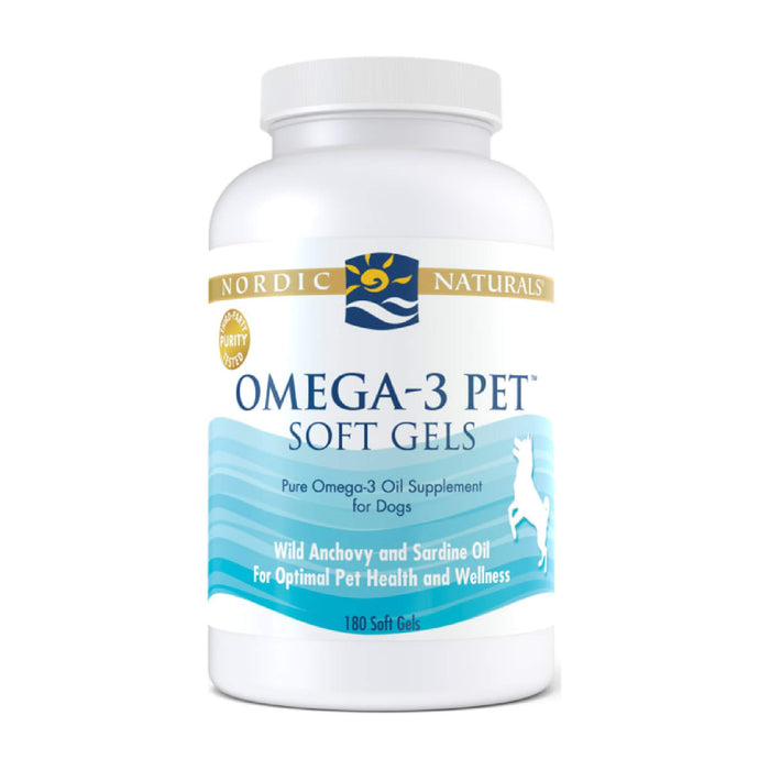 Nordic Naturals Omega-3 Pet, Unflavored - 180 Soft Gels - 330 mg - Fish Oil for Dogs with EPA & DHA - Promotes Heart, Skin, Coat, Joint, & Immune Health