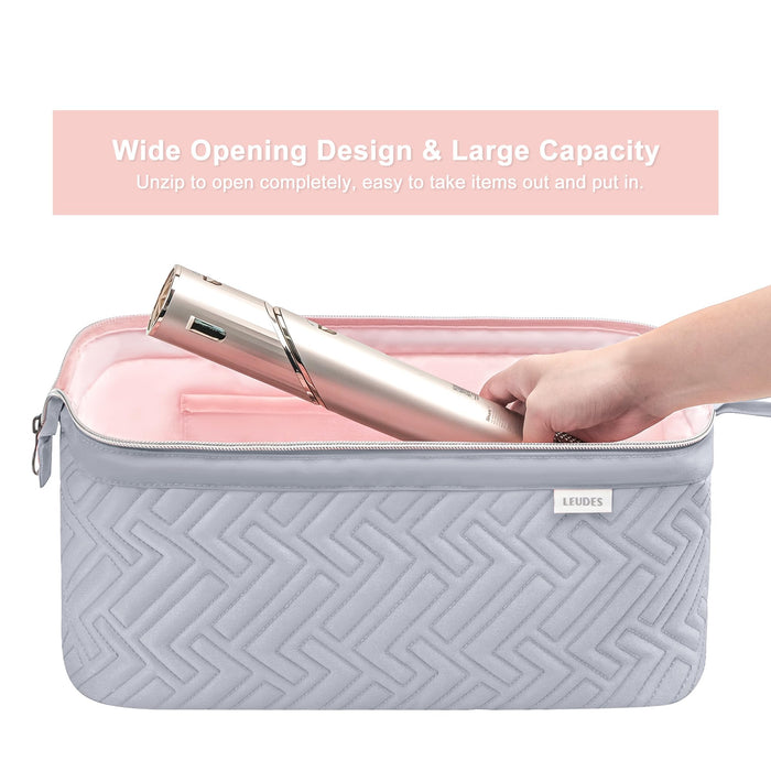 Leudes Hair Tools Travel Bag for Shark Flexstyle Carrying Case Portable Shark Hair Air Wrap Dryer Case Waterproof Dustproof Flat Curling Iron Travel Organizer (Light Gray)