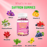 Natural Saffron Gummies - Sugar Free Saffron Supplement with Saffron Extract 100 mg, Magnesium, GABA, Rhodiola - Mood | Focus | Vision | Energy Support - NonGMO Vegan - 120 Gummies, 2 Month Supply