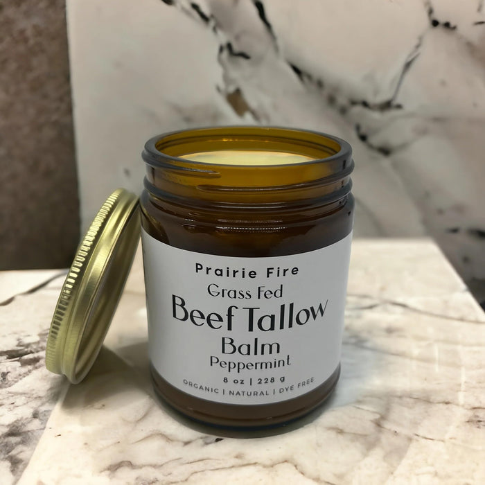 Prairie Fire Candles Beef Tallow Balm - 8 oz - Organic Grass Fed - Moisturizing Skin Care Frankincense