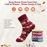 MORECOO Womens Socks Winter - Christmas Gifts for Women - Thick Wool Soft Warm Fuzzy Cozy Socks for Women