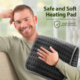 MIKRALE Heating Pad for Back, Neck and Shoulder Pain Relief, Electric Heat Pads for Cramps with 6 Heat Settings, Auto Shut-Off, Moist Dry Heat Options, Machine Washable, 12" x 24", Gifts for Women Men