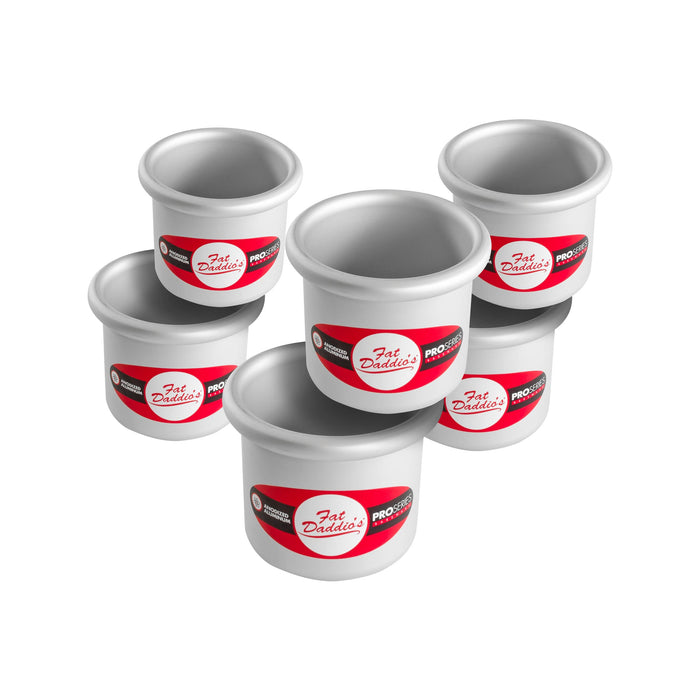 Fat Daddio's PRD-33CASE Anodized Aluminum Round Cake Pans, 3 x 3 inch, Set of 6