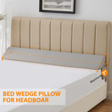 Ruqmuis King Bed Wedge Pillow for Headboard, Bed Gap Filler, Mattress Gap Filler King, Fill The Gap (0-7") Between Headboard and Mattress (Grey, 76"x10"x6")