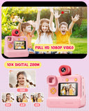 LETSHAHA Kids Camera Instant Print, Christmas Birthday Gifts for Toddle Girls Boys Age 3-12, 20MP & 1080P Selfie Digital Camera with 3 Roll No-Ink Print Paper 32G SD Card - Pink