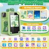 Kids Smart Phone Toys for Boys,Dinosaurs Gift Toys for Boys Ages 3-9 Christmas Birthday Gifts Mini Smart Phone Toys with 2.8" Touchscreen 16 Learning Games Dual Camera Music Player, 8G SD Card