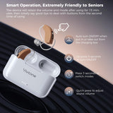 Rechargeable Hearing Aids for Seniors Adults, Advanced Multi Channel Digital BTE Hearing Assist, with Recycle Charging Case for 125 Hrs Backup Power, Auto-On/Off, Pair, Lucid508-Beige
