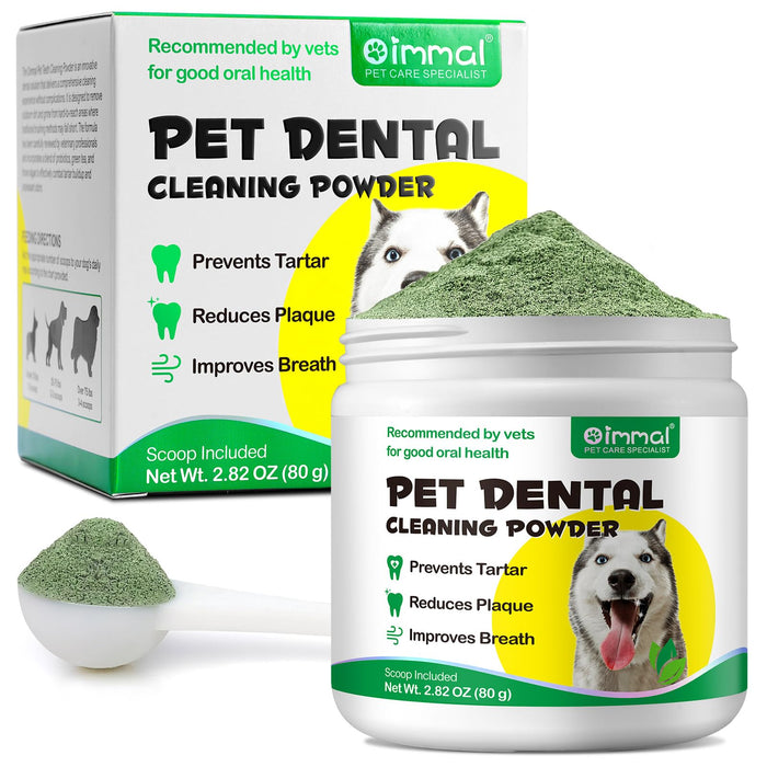 ALIVO Teeth Cleaning Powder for Dogs, Dental Powder for Dogs - Dog Breath Freshener Powder with Probiotics for Bad Breath, Plaque, Tartar Remover - Dental Care Supplies for Small, Medium, Large Dogs - 80g