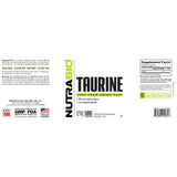 NutraBio Taurine Supplement Powder, Better Energy Levels & Digestion, Reduce Muscle Cramps, 500 Grams - 1000mg Serving