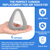 Everness 2 Packs Replacement Cushion (M) for Air_Touch F20, Optimized Comfort & Secure Seal with Memory Foam (New Version), Exceptional Value & Durable Replacement Supplies (M)