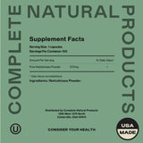 Complete Natural Products Nattokinase Capsules - 100 Count 570Mg 6000Fu'S, Support Healthy Circulation, Natto Enzymes, Gluten Free, Pure Soy Enzyme, Vegan, Non-GMO