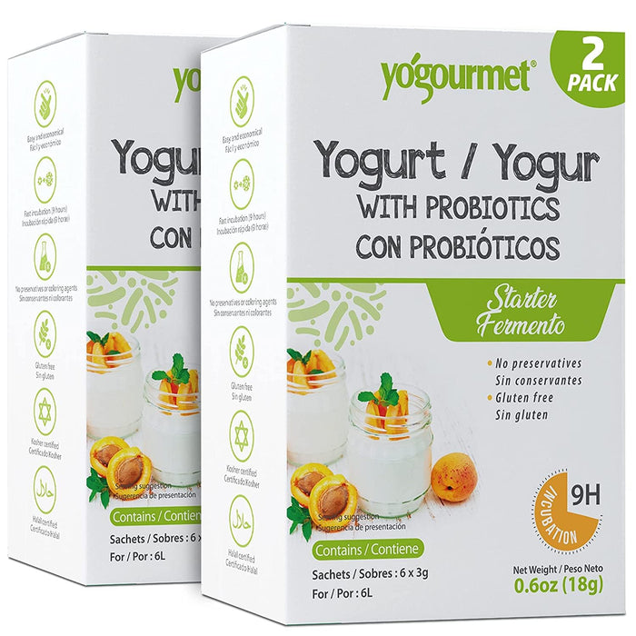 Yogourmet Casei Bifidus Acidophilus Probiotic Yogurt Starter, 1 Ounce, 6-Count Boxes (Pack of 2)