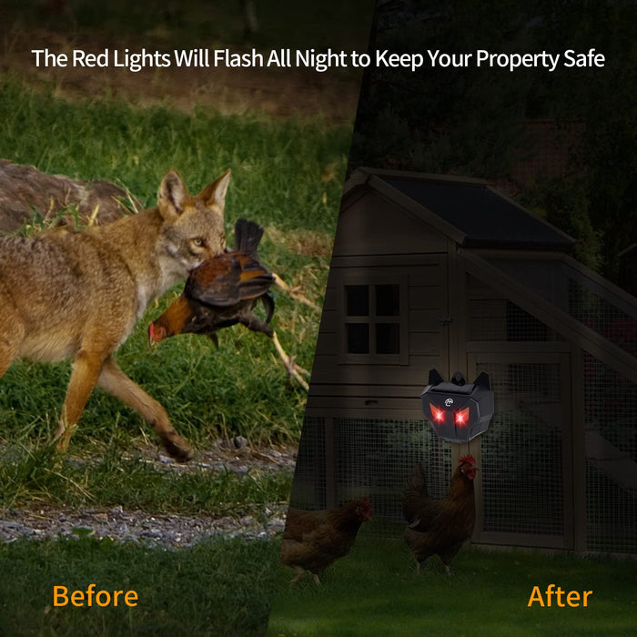 YARDefense Solar Nocturnal Animal Repeller Predator Control Light Coyote Repellent Devices with Bright LED Strobe Lights 4 Pack Deer Skunk Raccoon Repellent for Garden Yard Farm Chicken Coop