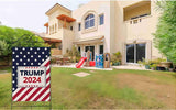 WENWELL Large Donald Trump 2024 House Garden Flags 28 x 40 Inch,Make America Great Again Burlap Yard Sign Decorations,Trump is our President Banners for Outdoor Double Sided