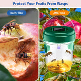 6 Pack Wasp Traps Outdoor Hanging Solar Wasp Killer Reusable Bees Trap with UV LED Light Solar Powered Hornet Trap for Indoor Outdoor Patio Garden Home with Snap Hooks and String (Orange)