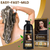 COSMTEK Chestnut Brown Hair Dye Shampoo Permanent for Men&Women,Instant Hair Color Shampoo for Gray Hair Coverage and Beard,3-In-1 Shampoo for Color Hair,500ml/Ammonia-Free