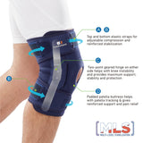 Comforband Adjustable Hinged Knee Brace, with Dual Side Hinges – Stabilizing Knee Brace for ACL PCL MCL Ligament Injuries, Meniscus Tear, Arthritis, Surgery Recovery - One Size fits Most.