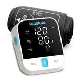 MEDGRAM Automatic Upper Arm Blood Pressure Monitor with Backlit LED Display, Adjustable Large Cuff (8.7-16.5 inches / 22-42cm), One-Click Measurement, Heart Rhythm Detection, 2 Users, 240 Sets Memory