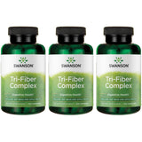 Swanson Tri-Fiber Complex - Digestive Health Supplement Made with Psyllium, Oat Bran, &' Apple Pectin - (100 Capsules) 3 Pack